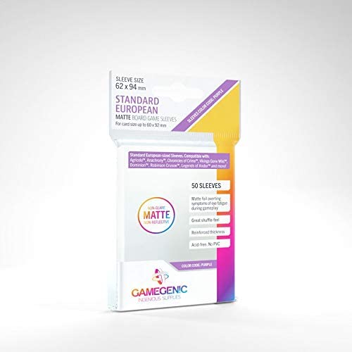 Gamegenic 50ct Matte Board Game Sleeves - Standard European