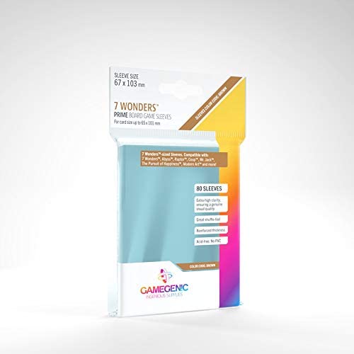 Gamegenic 80ct Prime Board Game Sleeves Display Case (10 Packs) - 7 Wonders