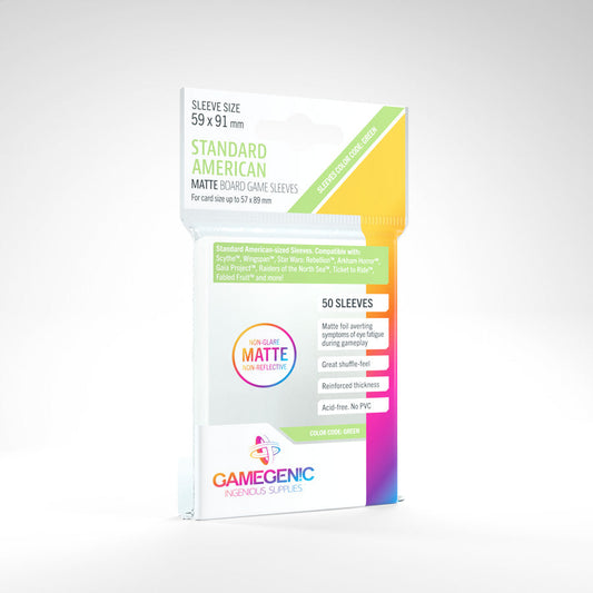 Gamegenic 50ct Matte Board Game Sleeves - Standard American