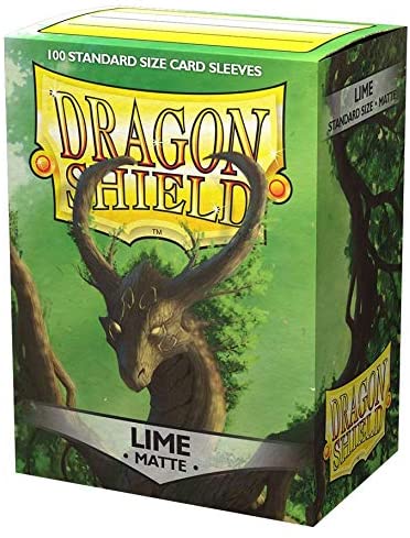 Dragon Shield 100ct Standard Card Sleeves Display Case (10 Packs) - Matte Lime Green