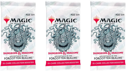 Magic: The Gathering Collector Booster Pack Lot - Adventures in The Forgotten Realms - 3 Packs