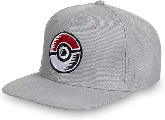 Pokemon Center Flat-Bill Hat - Poké Ball Gray