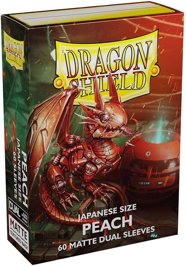 Dragon Shield 60ct Japanese Mini Card Sleeves Display Case (10 Packs) - Matte Dual Peach