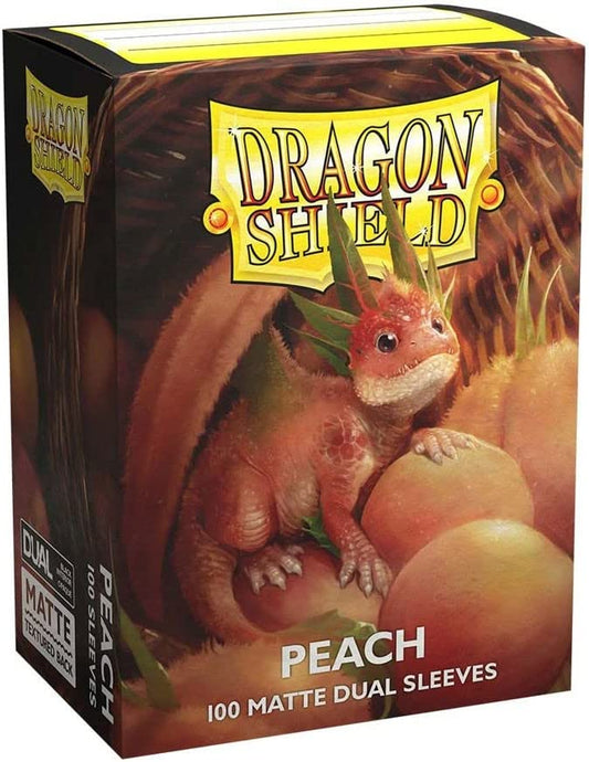 Dragon Shield 100ct Standard Card Sleeves Display Case (10 Packs) - Matte Dual Peach