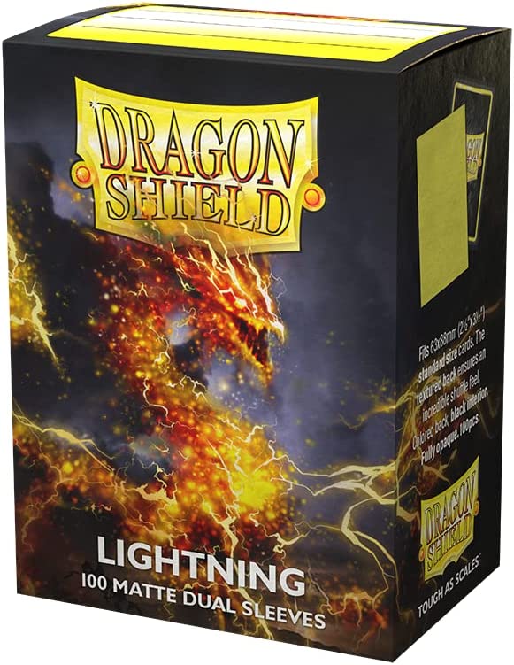 Dragon Shield 100ct Standard Card Sleeves Display Case (10 Packs) - Matte Dual Lightning