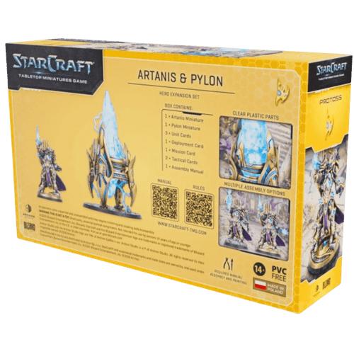StarCraft: Tabletop Miniatures Game – Protoss Artanis & Pylon Hero Expansion Set – 2 Unpainted Plastic Miniatures, 80mm Base and 7 Game Cards – Archon Studio