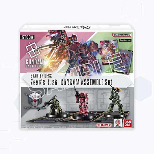 Gundam Card Game Assemble Starter Set - Zeon's Rush (ST03A) - 50 Cards, 3 Gundam Minis
