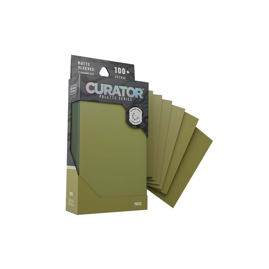 Curator Palette Series Moss Matte Card Sleeves, Standard Size 66 x 91 mm, Opaque Army Green Backs with Clear Fronts, 100 Count