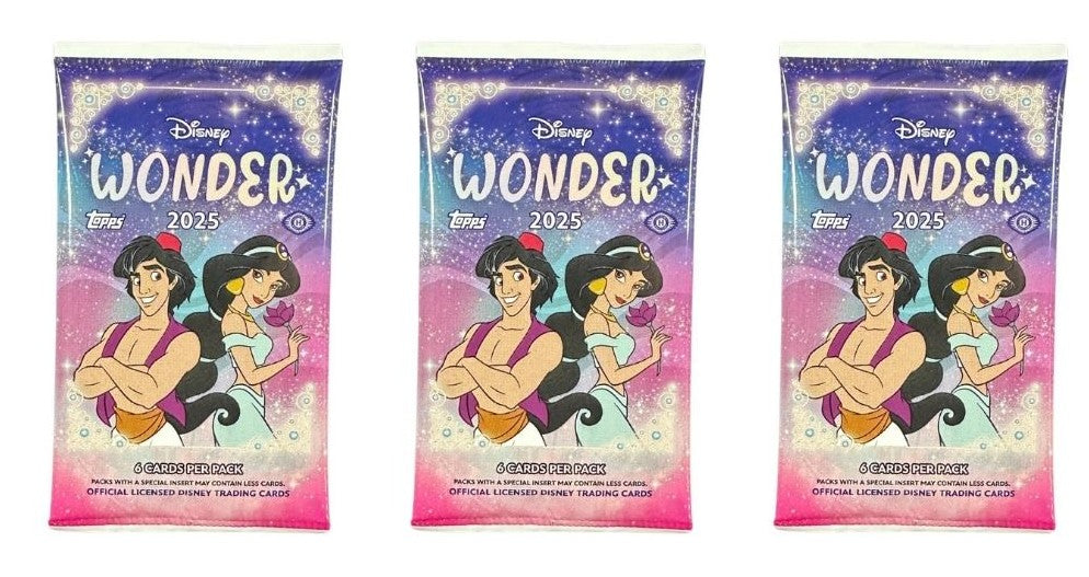 2025 Topps Disney Wonder Hobby Booster Pack Lot - 3 Packs