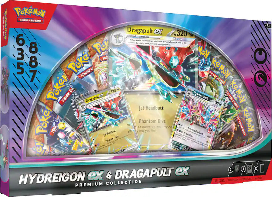 Pokemon TCG: Hydreigon ex & Dragapult ex Premium Collection - 10 Packs, Promo Cards