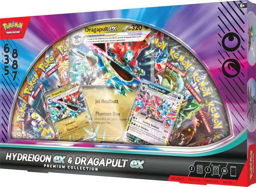 Pokemon TCG: Hydreigon ex & Dragapult ex Premium Collection - 10 Packs, Promo Cards