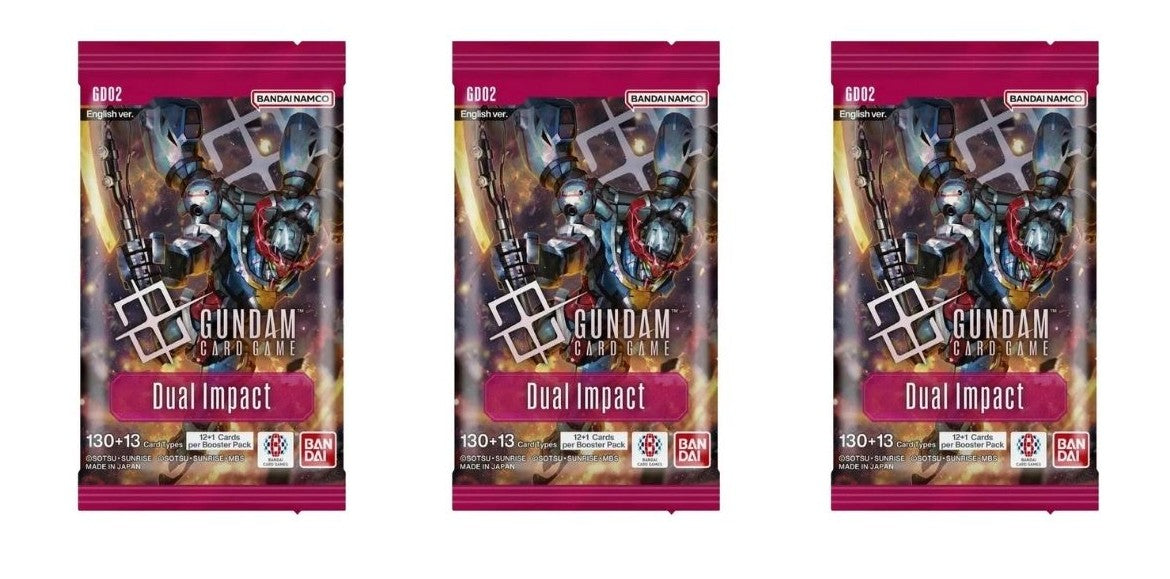 Gundam Card Game Booster Pack - Dual Impact (GD02) - 3 Packs - 36 Cards