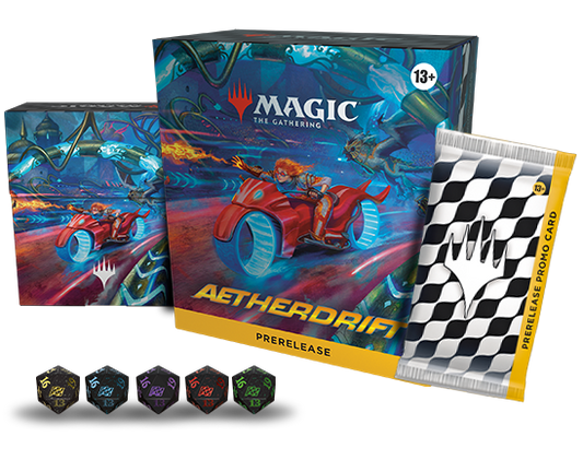 MAGIC THE GATHERING: Aetherdrift: PRERELEASE KIT - 6 Play Packs, Dice, Promos - Presale Ships 2/14/2025