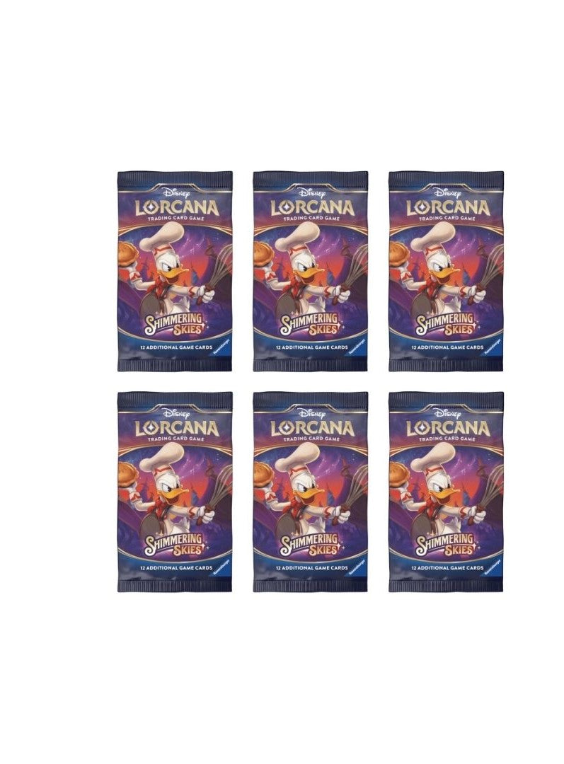 6 Packs Lorcana 12 Card Booster Pack Lorcana Shimmering Skies