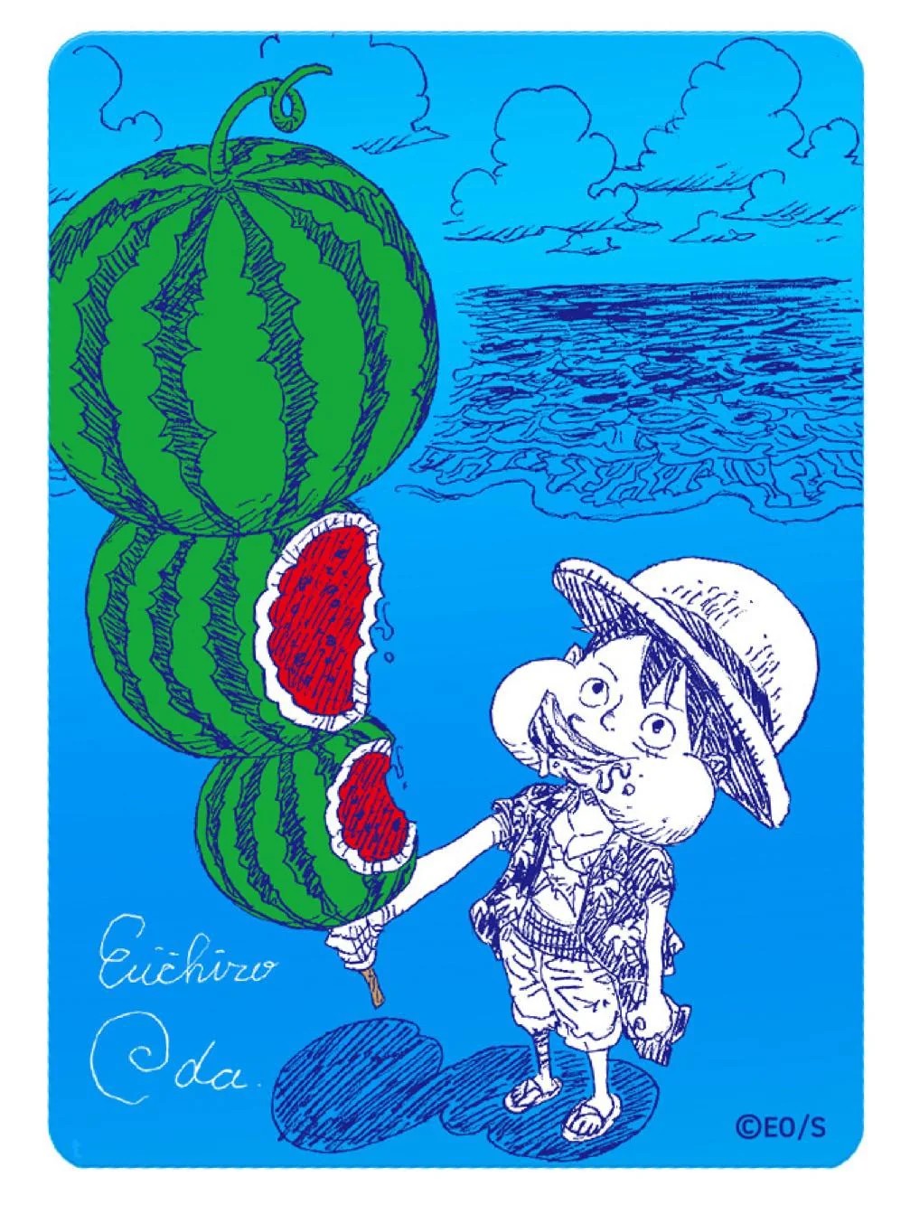 One Piece Promo Card Metakira Watermelon Luffy X Eiichiro Oda Signature