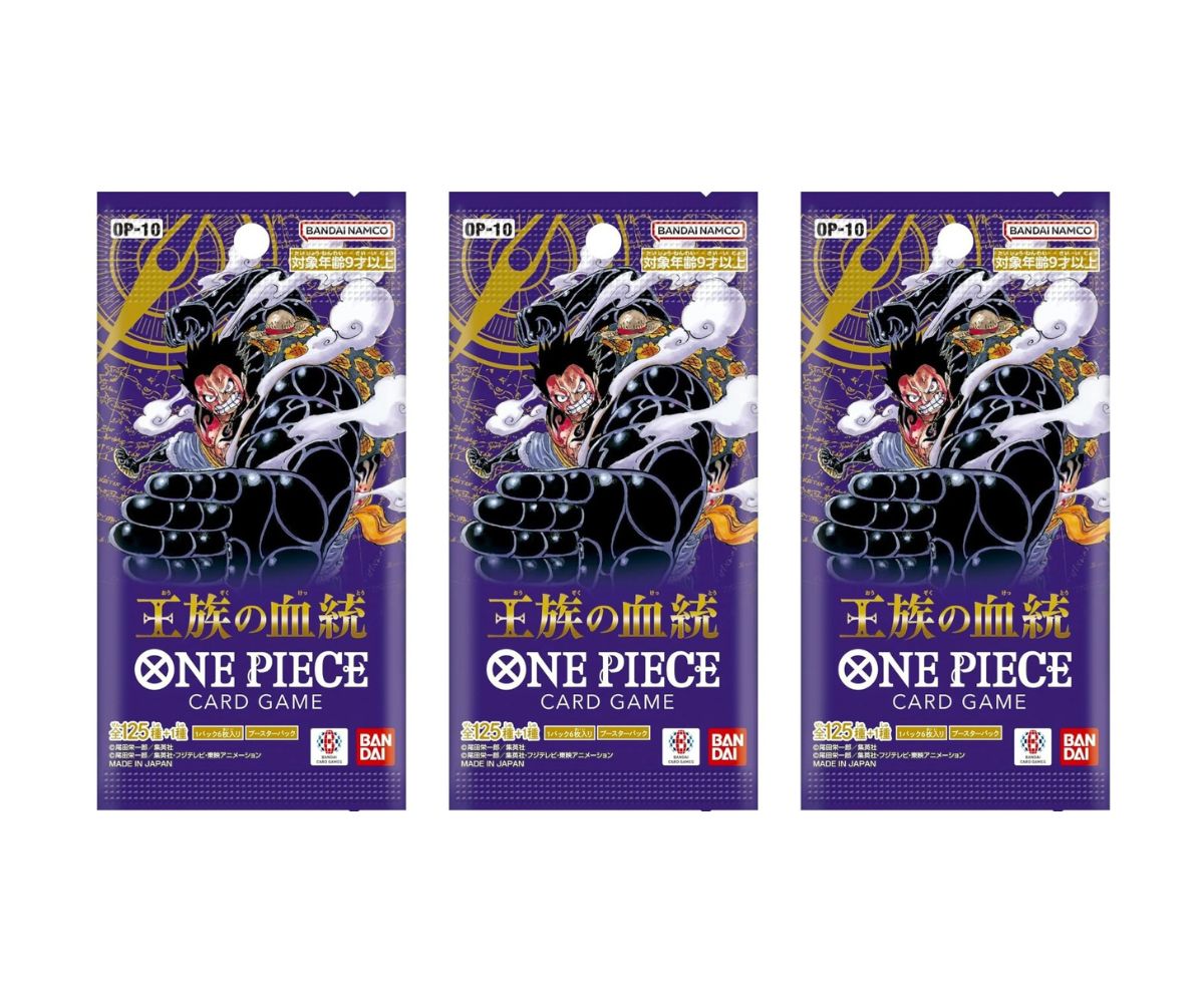 One Piece Card Game OP-10 Royal Blood Booster Pack (Japanese) - 3 Packs - 18 Cards