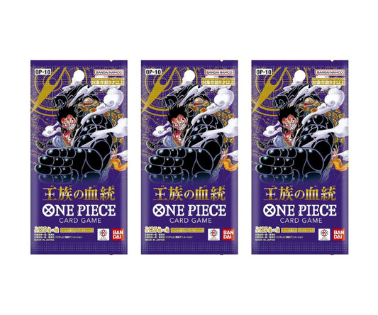 One Piece Card Game OP-10 Royal Blood Booster Pack (Japanese) - 3 Packs - 18 Cards