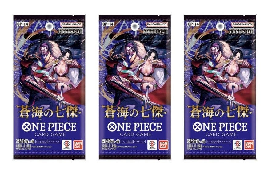 One Piece Card Game The Seven Heroes Of The Blue Sea OP-14 Booster Pack (Japanese) - 3 Packs - 18 Cards