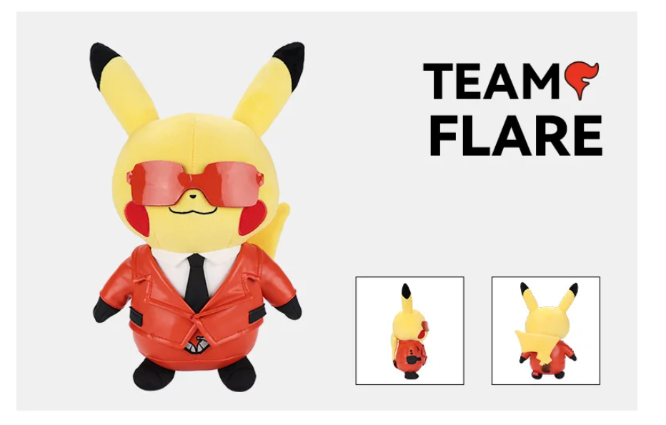 Villain Costume Pikachu Plush Toy Team Flare 28CM