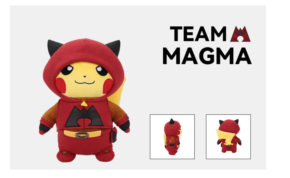 Villain Costume Pikachu Plush Toy Team Magma 28CM