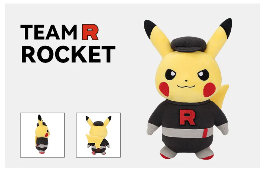 Villain Costume Pikachu Plush Toy Team Rocket 28CM