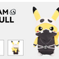 Villain Costume Pikachu Plush Toy Team Skull 28CM