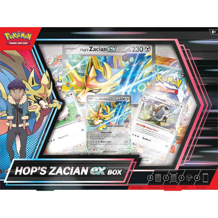 Pokemon TCG: Hop’s Zacian ex Box - 4 Packs - Presale Ships 03/28/2025