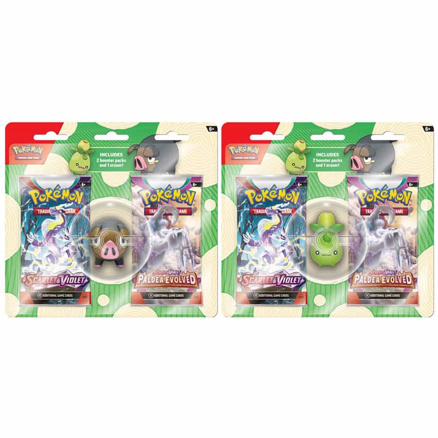 POKEMON TCG: BACK TO SCHOOL 2023: ERASER BLISTER -1 OF 2 RANDOM ERASERS (SMOLIV OR LECHONK)