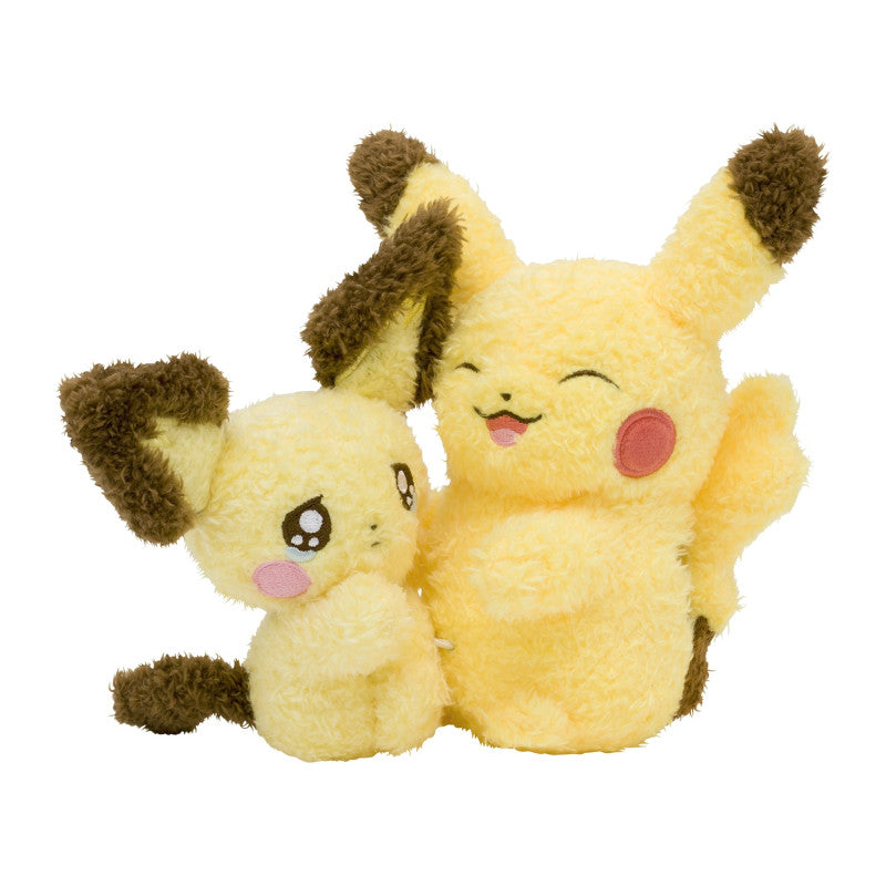 Pokemon Center: 6 Inch Plush Pichu & Pikachu Pokemon Buru Buru Mugyu!