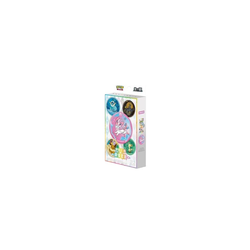 Pokemon TCG: Scarlet & Violet Terastal Gathering Eeveelutions Badge Set – 1 Simplified Chinese 10-Card Booster Pack and 1 Random Collectible Badge