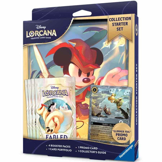 Disney Lorcana Collectible Card Game, Starter Kit with 4 Booster Packs, 1 Card Holder, 1 Glimmer Foil Promo Card, 1 Collector's Guide - Presale Ships 10/03/2025