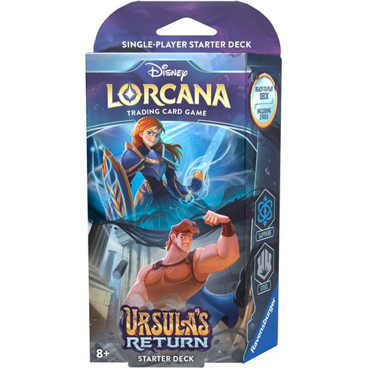 Lorcana TCG: Ursula's Return: Starter Deck: Sapphire & Steel (Anna & Hercules) PREORDER: RELEASE DATE - 05/31/2024