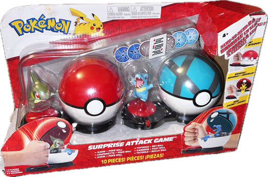 Pokemon Surprise Attack Figures Axew Poké Ball vs. Totodile Net Ball