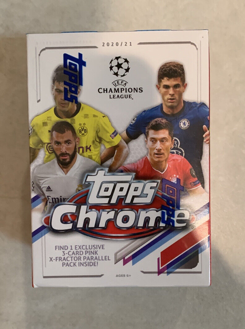 2020-21 Topps Chrome UEFA Champions League Soccer Retail Blaster Box