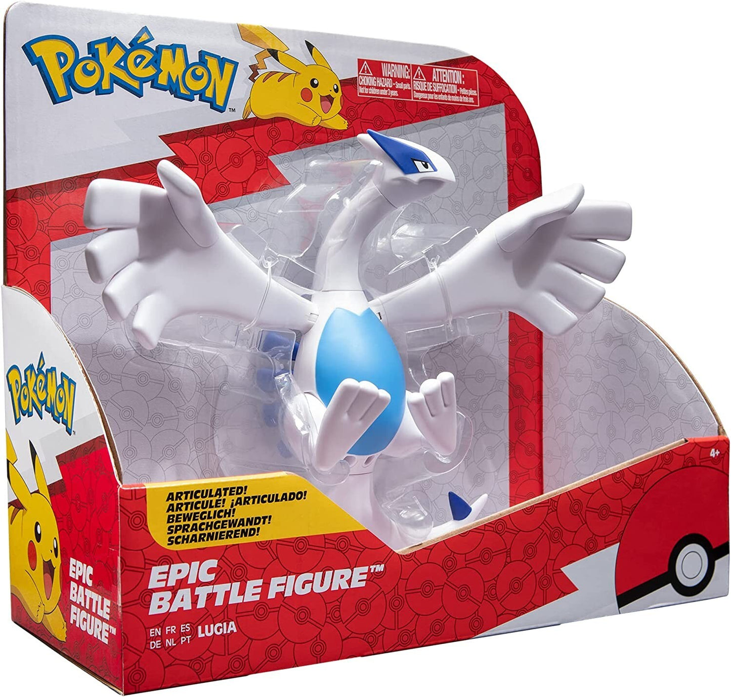 Pokemon Lugia Epic Battle Figure - 12-Inch Articulated Epic Battle Figure with Flight Stand