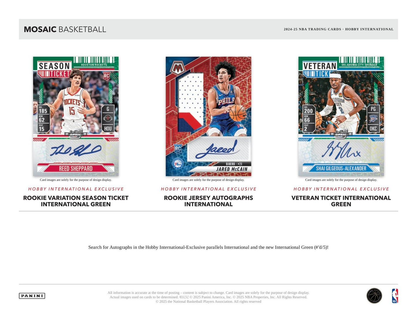 Panini 2024-25 Mosaic NBA Basketball International Hobby Box