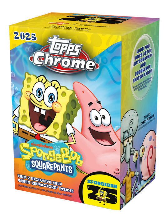 Topps 2025 SpongeBob Chrome 25th Anniversary 7-Pack Blaster Box