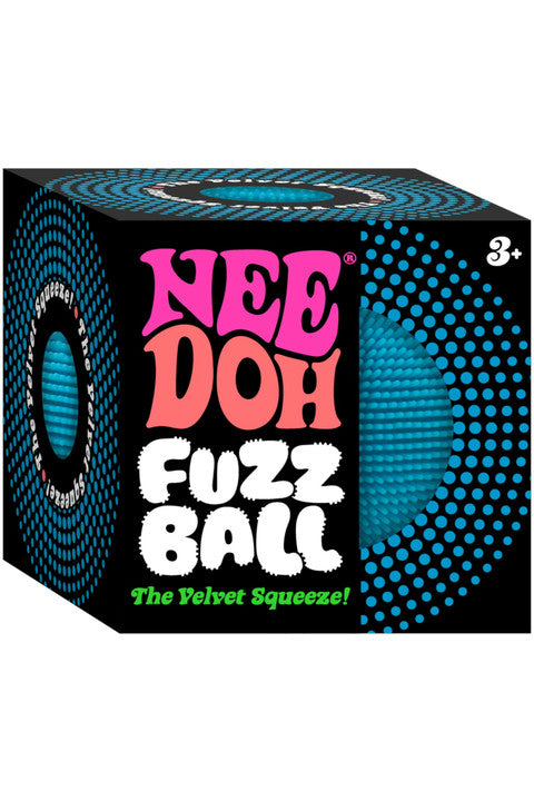 NeeDoh Fuzz Ball The Velvet Squeeze - Sensory Squeeze Toy - Blue