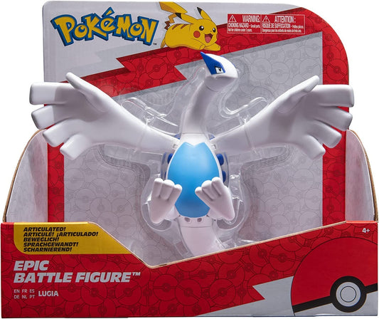 Pokemon Lugia Epic Battle Figure - 12-Inch Articulated Epic Battle Figure with Flight Stand