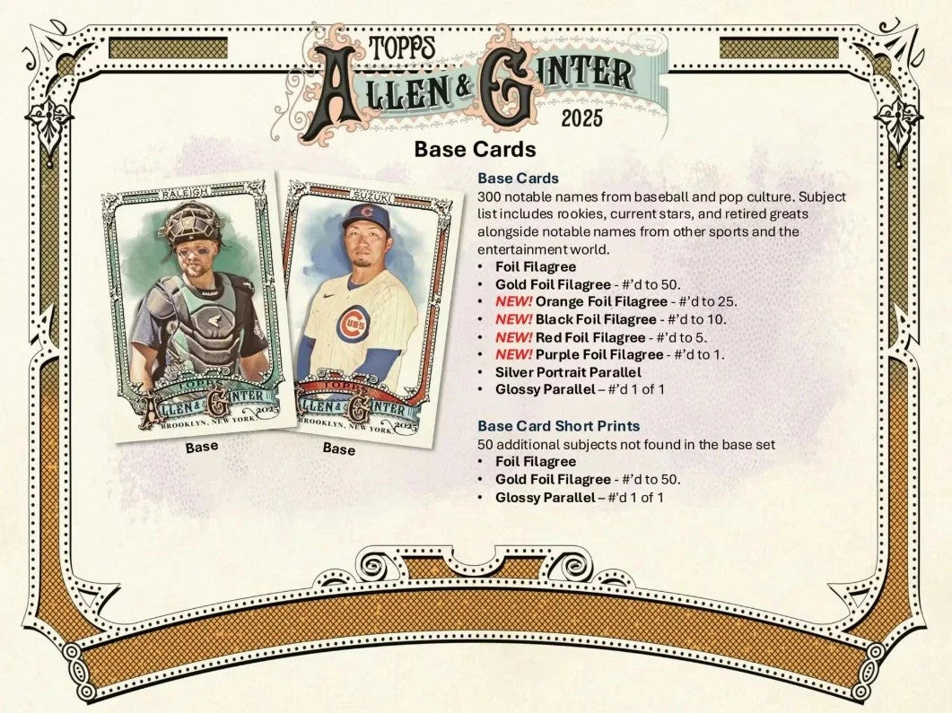 2025 Topps Allen & Ginter Baseball Hobby Booster Pack Lot - 3 Packs