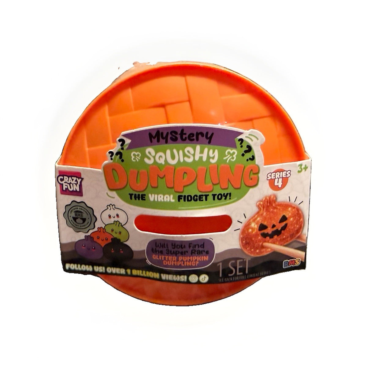 Crazy Fun Original Mystery Dumpling Halloween Edition Glitter Pumpkin Squish Toy