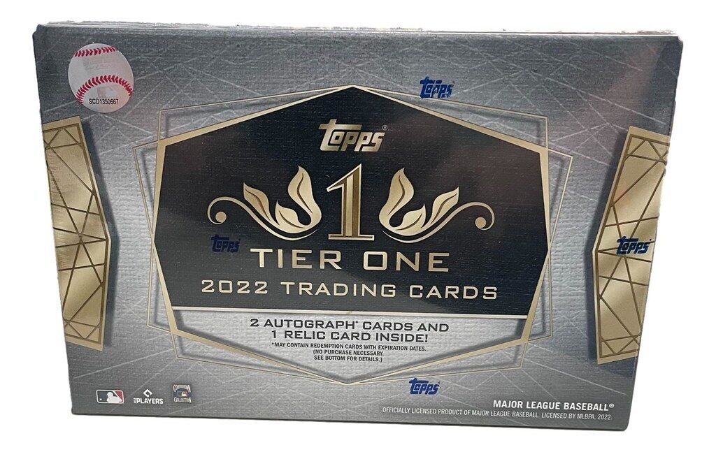 2022 Topps Tier One Baseball Hobby Box (1 Pack/3 Cards: 2 Autos, 1 Relic)