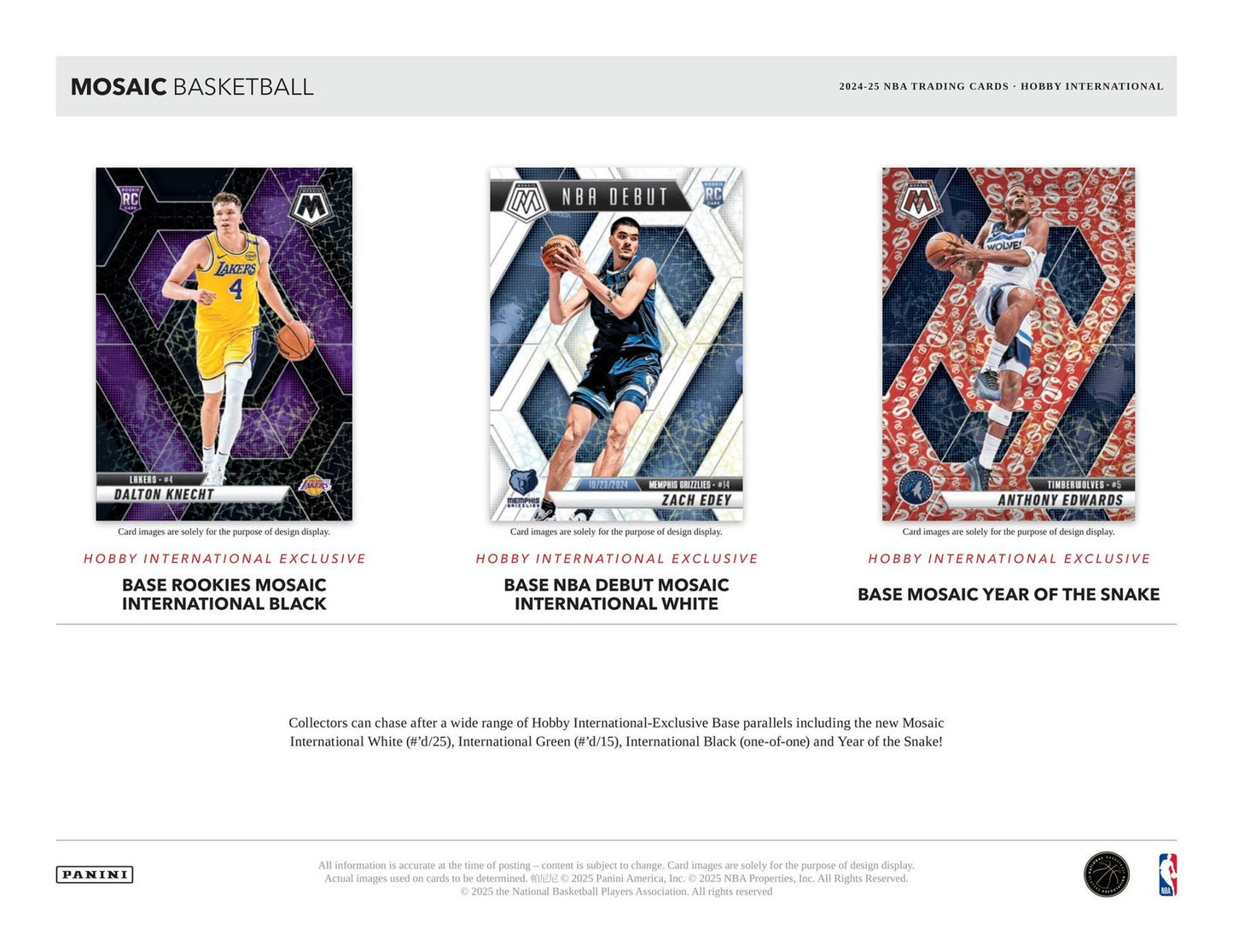 Panini 2024-25 Mosaic NBA Basketball International Hobby Box