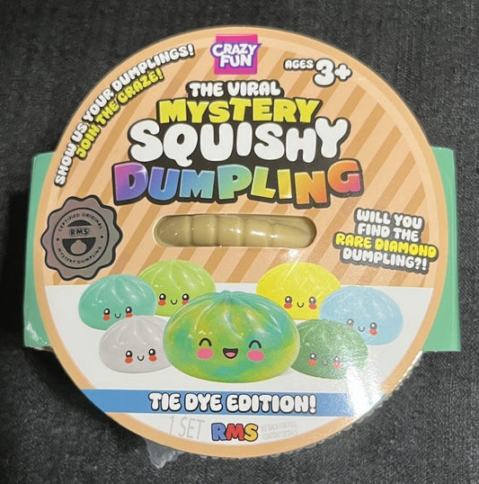 Crazy Fun The Viral Mystery Squishy Dumpling Rainbow Mystery Tie-Dye Edition, Assorted Blind-Pack Fidget Toy, 1 Count, Ages 3+