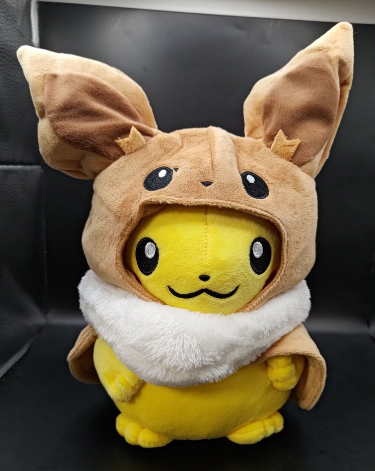 Pikachu Plushie with Eevee Poncho