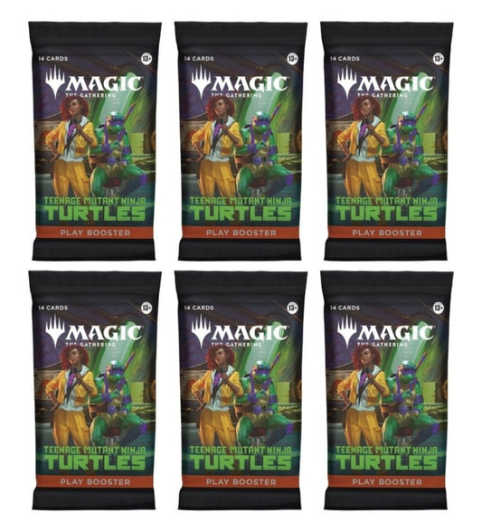 6 Packs Magic the Gathering Play Booster Pack Lot MTG Teenage Mutant Ninja Turtles