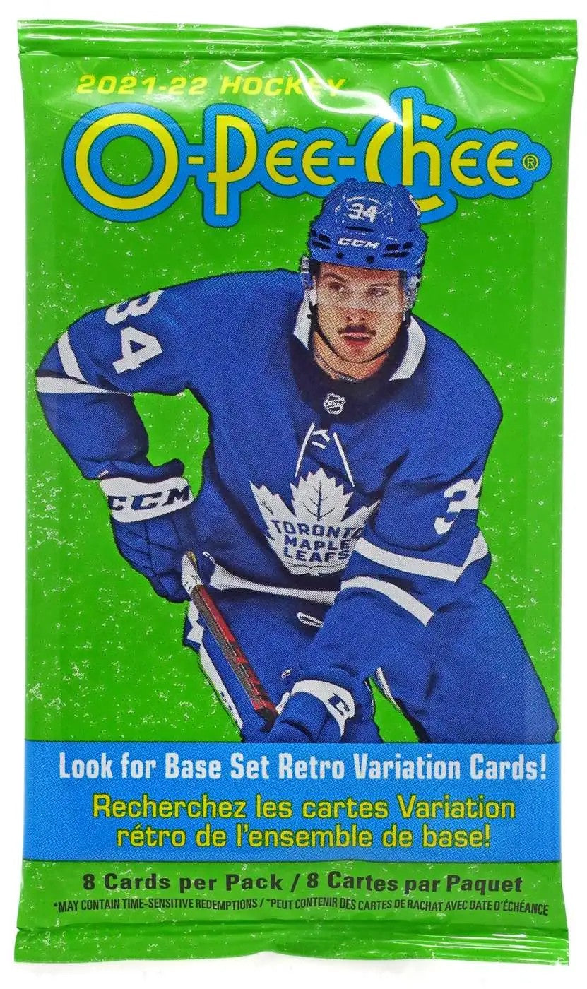 Upper Deck 2021-22 NHL O-Pee-Chee Hockey Trading Card BLASTER Pack (8 Cards)