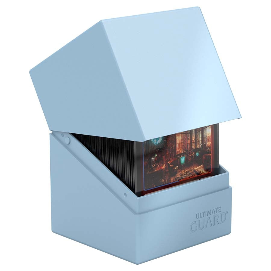 Ultimate Guard Boulder Solid 100+, Deck Case for 100 Double-Sleeved TCG Cards, Baby Blue, Secure & Durable Storage for Trading Card Games, No Transparency