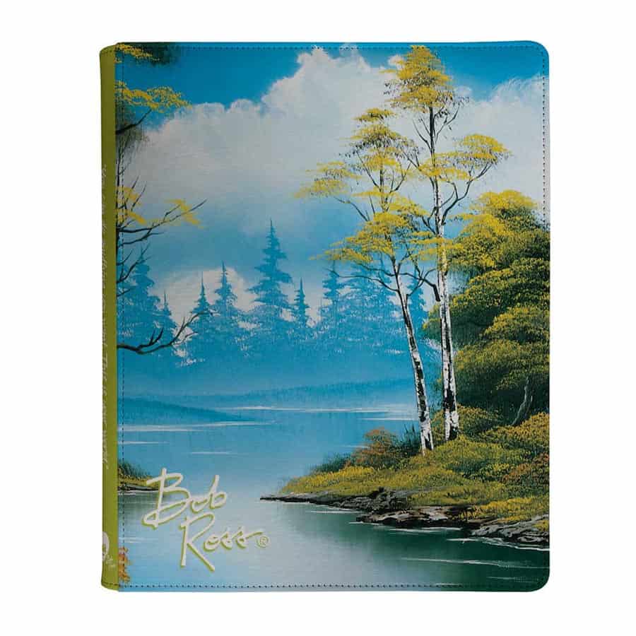 Ultra PRO - Bob Ross Lakeside Path 9-Pocket Zippered PRO-Binder, Trading Card Collector Organizer Bob Ross Merch Premium Storage Leatherette Binder Side-Loading Scenic Artwork