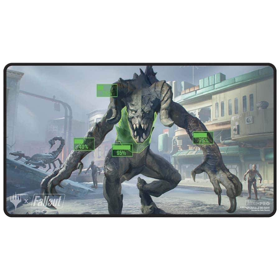 Ultra PRO - Fallout Black Stitched Playmat - V.A.T.S. - for Magic: The Gathering, Limited Edition Collectible Trading Tabletop Gaming Essentials Accessory Supplies